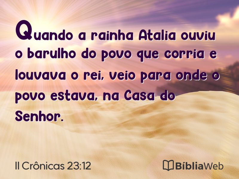 II Crônicas 23:12 em imagem para compartilhar