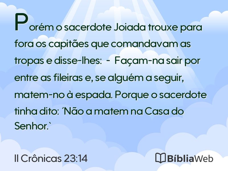 II Crônicas 23:14 em imagem para compartilhar