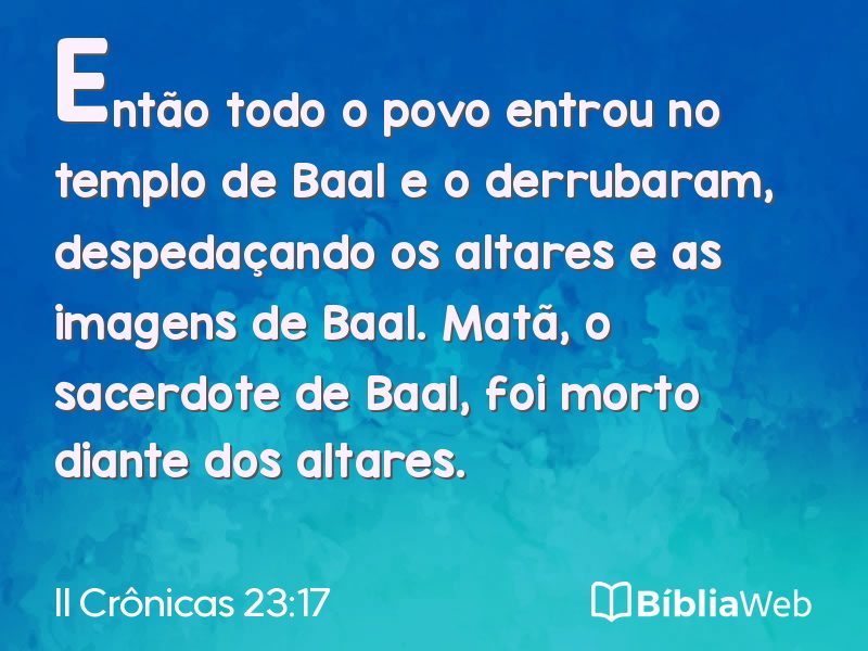 II Crônicas 23:17 em imagem para compartilhar