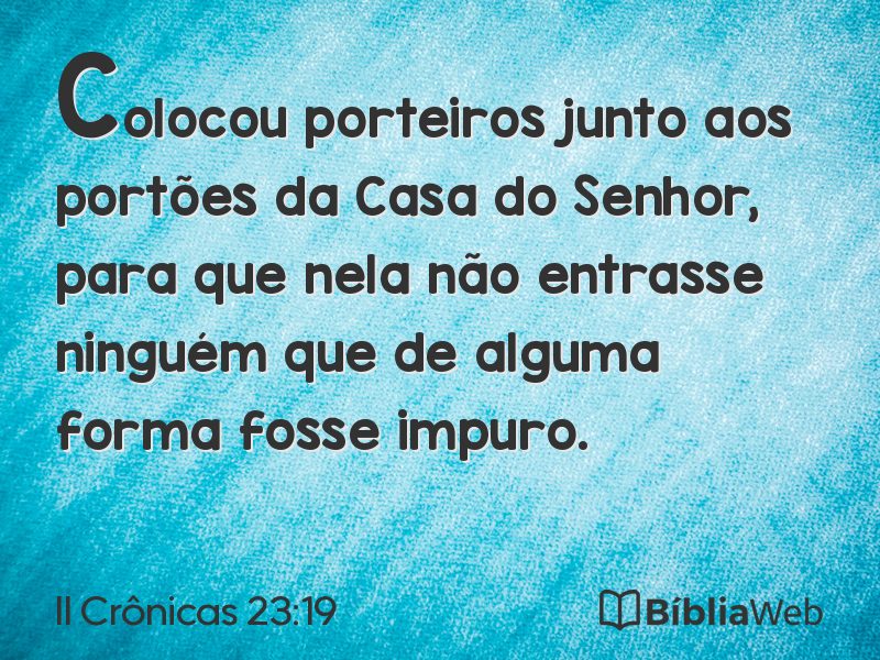 II Crônicas 23:19 em imagem para compartilhar