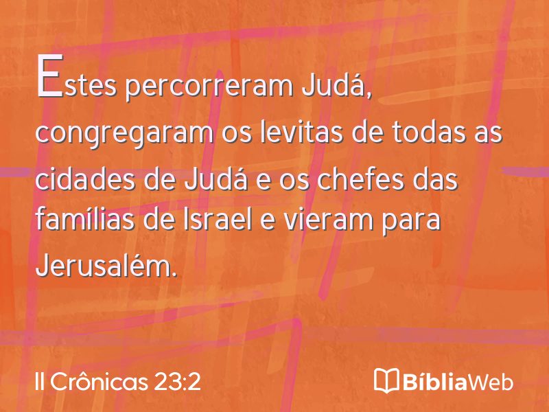 II Crônicas 23:2 em imagem para compartilhar