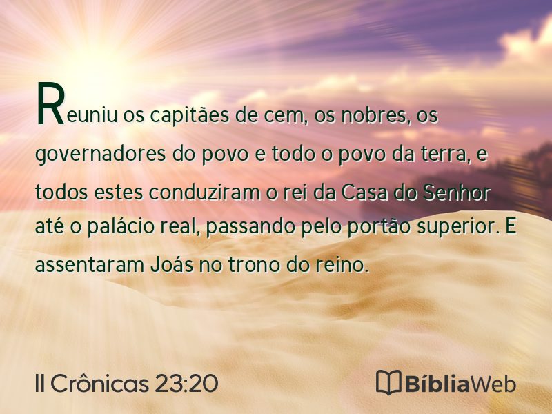 II Crônicas 23:20 em imagem para compartilhar