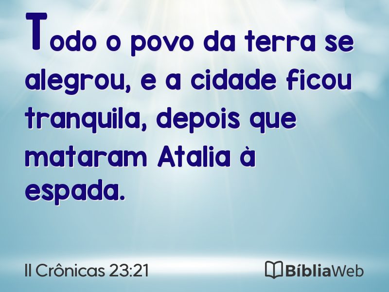 II Crônicas 23:21 em imagem para compartilhar