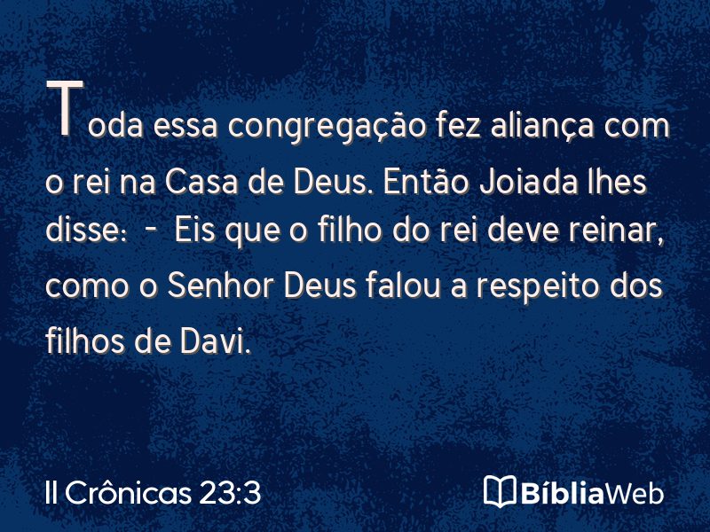 II Crônicas 23:3 em imagem para compartilhar