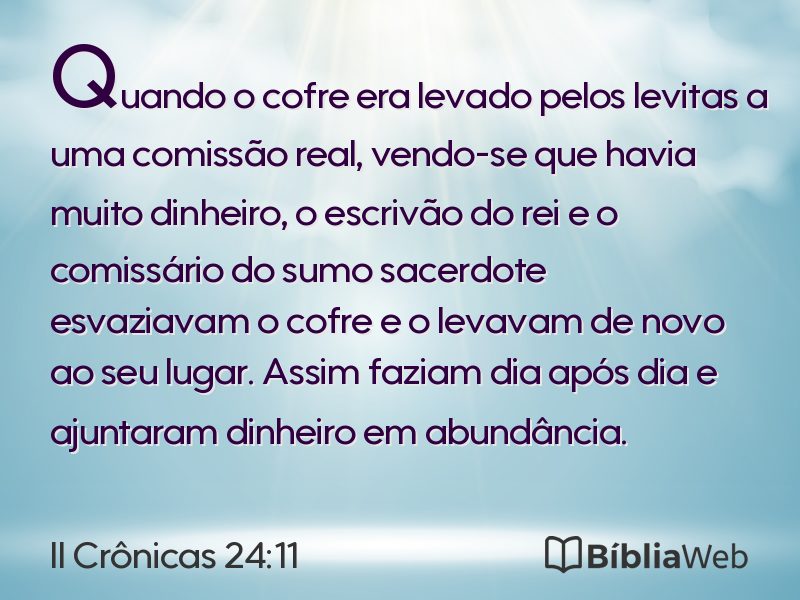 II Crônicas 24:11 em imagem para compartilhar