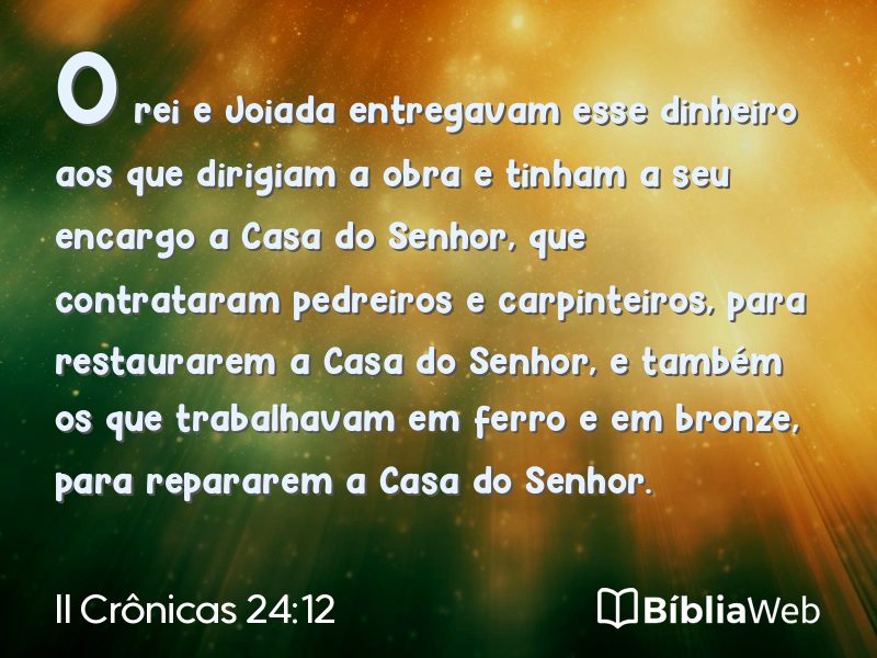 II Crônicas 24:12 em imagem para compartilhar