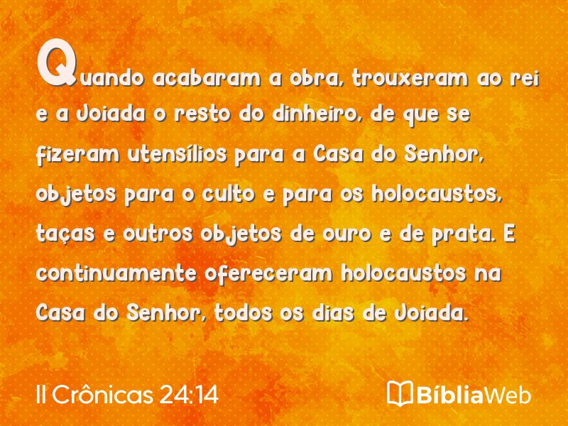 II Crônicas 24:14 em imagem para compartilhar