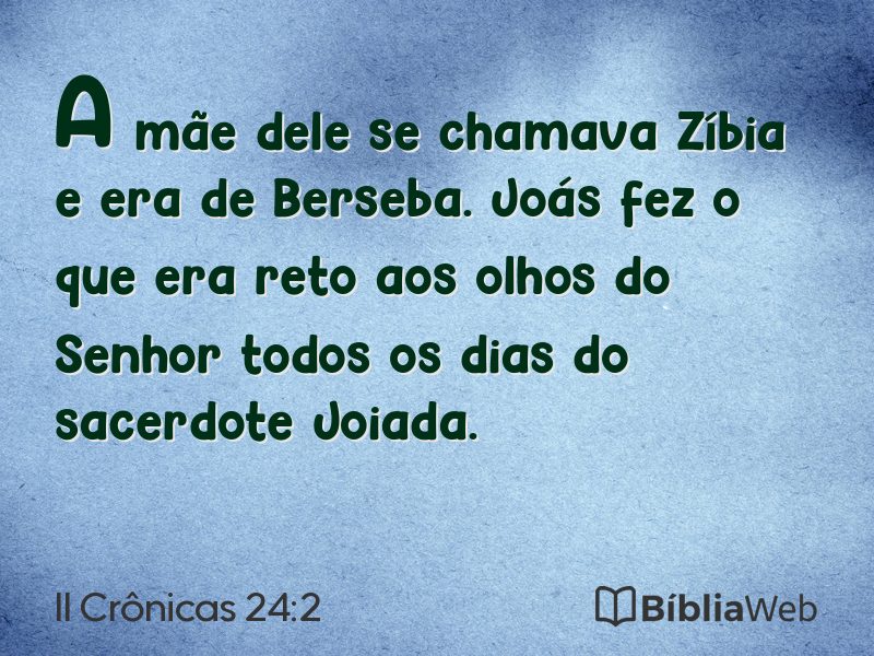 II Crônicas 24:2 em imagem para compartilhar