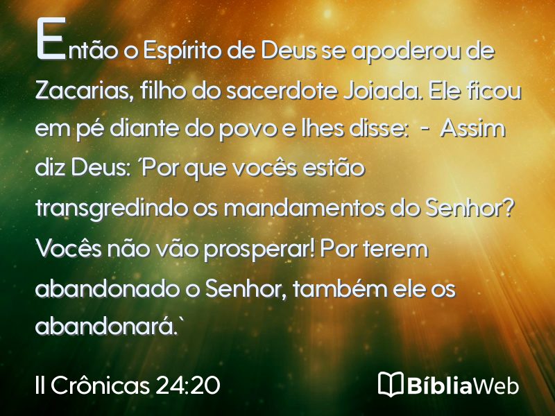 II Crônicas 24:20 em imagem para compartilhar