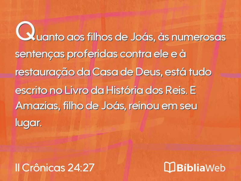 II Crônicas 24:27 em imagem para compartilhar