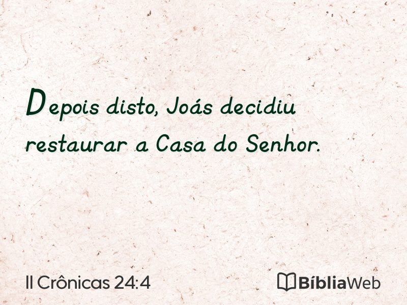 II Crônicas 24:4 em imagem para compartilhar