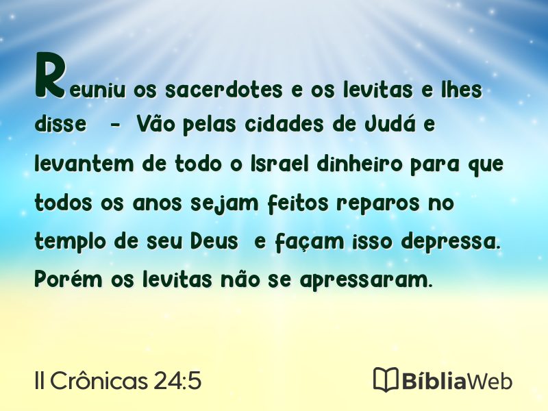 II Crônicas 24:5 em imagem para compartilhar