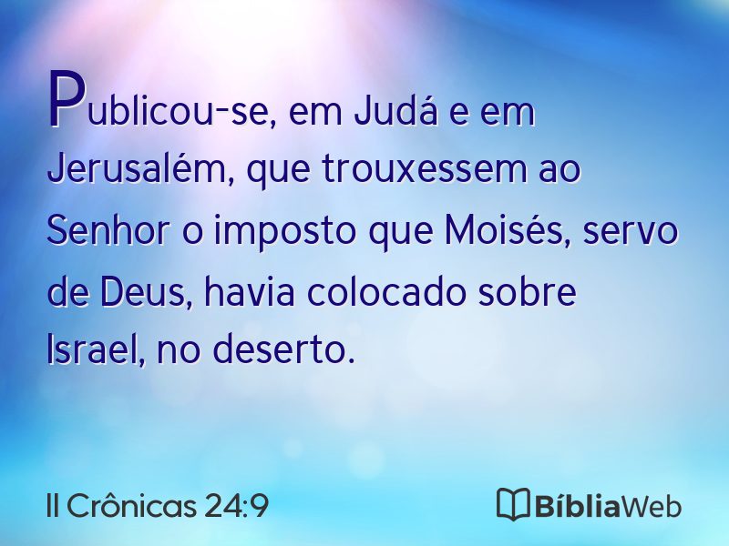 II Crônicas 24:9 em imagem para compartilhar