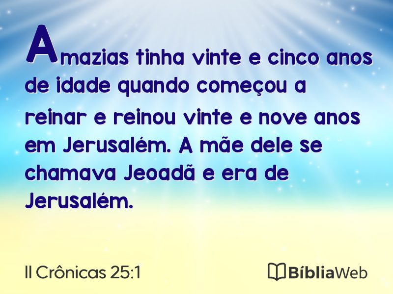 II Crônicas 25:1 em imagem para compartilhar