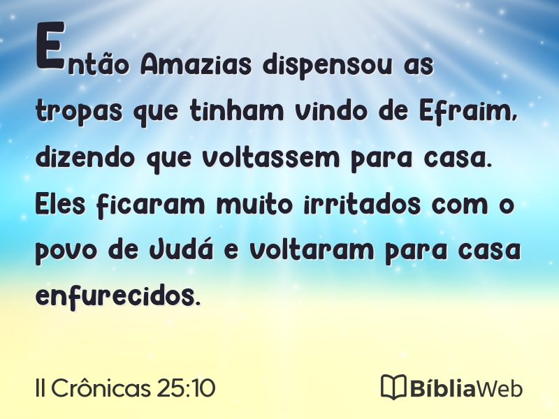 II Crônicas 25:10 em imagem para compartilhar