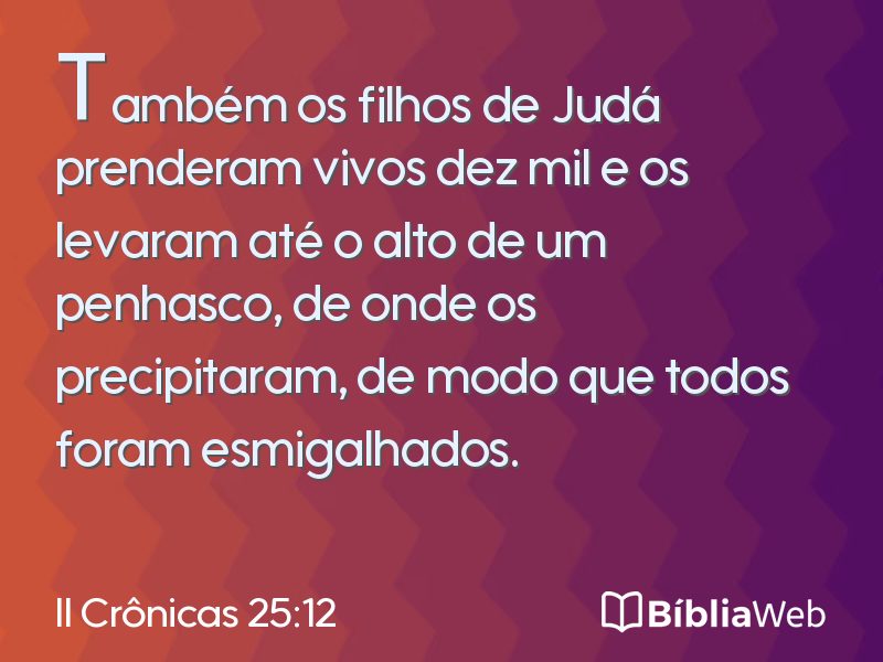 II Crônicas 25:12 em imagem para compartilhar