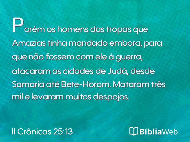 II Crônicas 25:13 em imagem para compartilhar