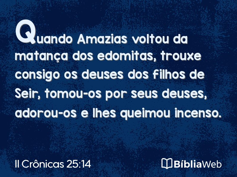 II Crônicas 25:14 em imagem para compartilhar