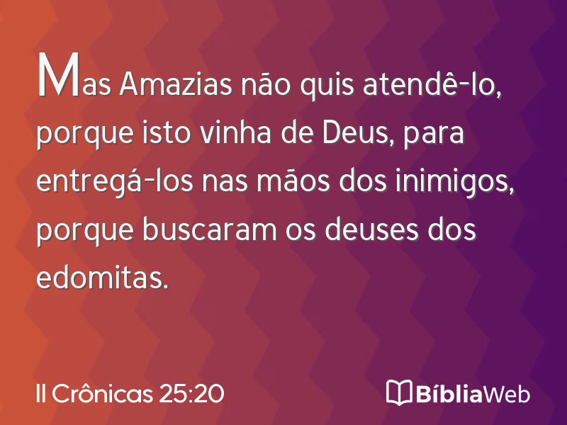 II Crônicas 25:20 em imagem para compartilhar