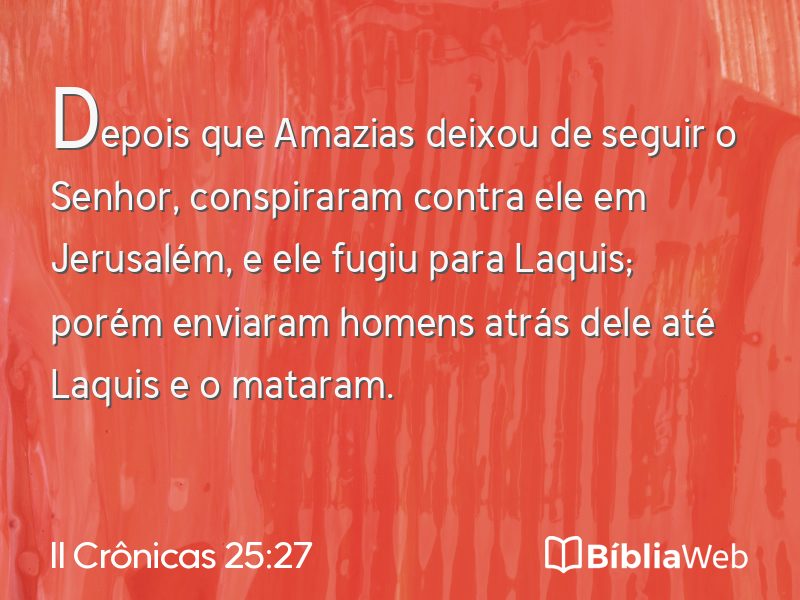 II Crônicas 25:27 em imagem para compartilhar