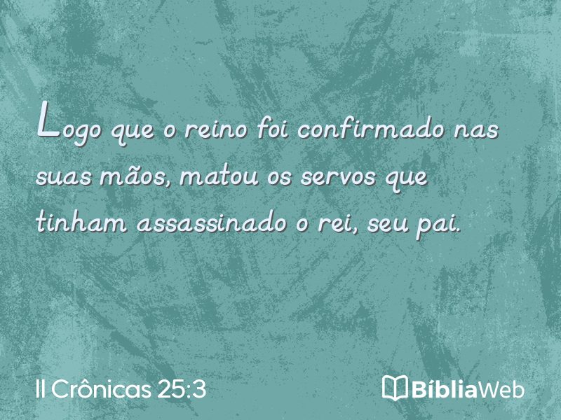 II Crônicas 25:3 em imagem para compartilhar