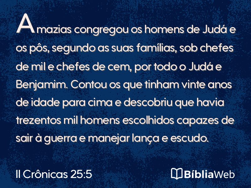 II Crônicas 25:5 em imagem para compartilhar