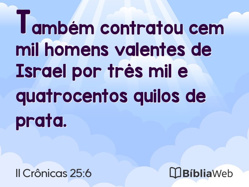 II Crônicas 25:6 em imagem para compartilhar
