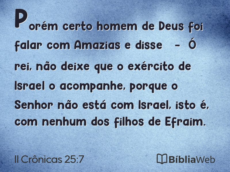 II Crônicas 25:7 em imagem para compartilhar