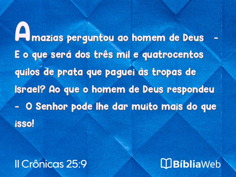 II Crônicas 25:9 em imagem para compartilhar