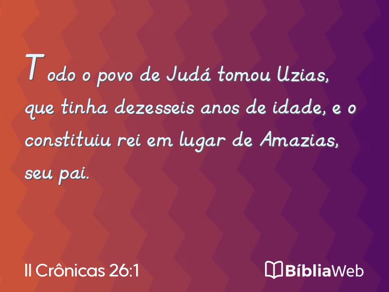 II Crônicas 26:1 em imagem para compartilhar