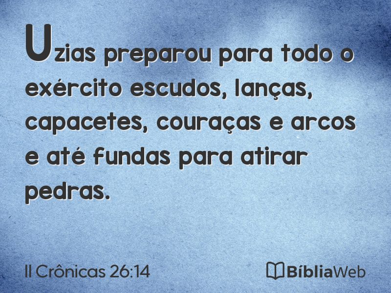 II Crônicas 26:14 em imagem para compartilhar