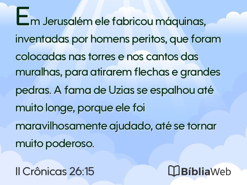II Crônicas 26:15 em imagem para compartilhar