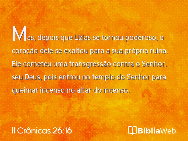 II Crônicas 26:16 em imagem para compartilhar