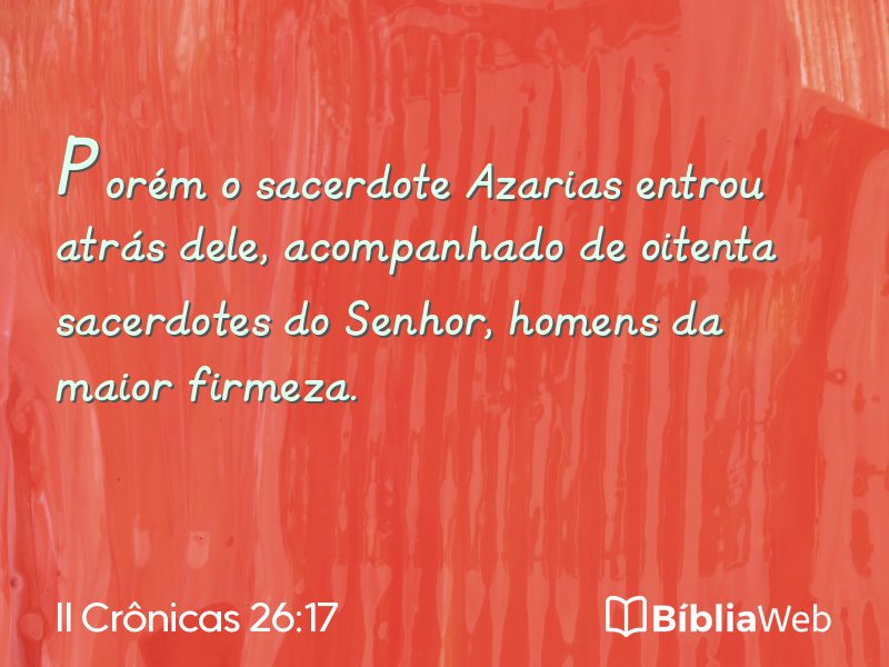 II Crônicas 26:17 em imagem para compartilhar