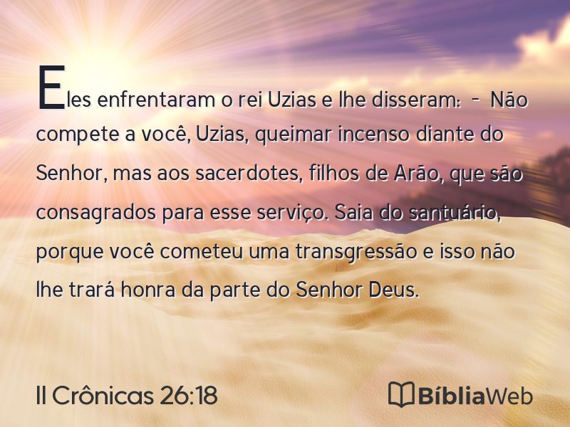 II Crônicas 26:18 em imagem para compartilhar