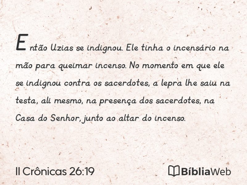 II Crônicas 26:19 em imagem para compartilhar