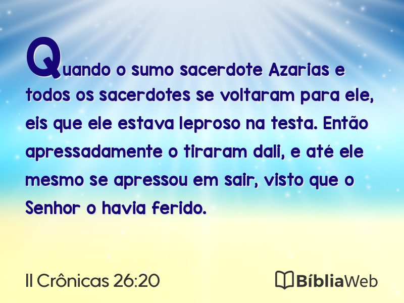 II Crônicas 26:20 em imagem para compartilhar