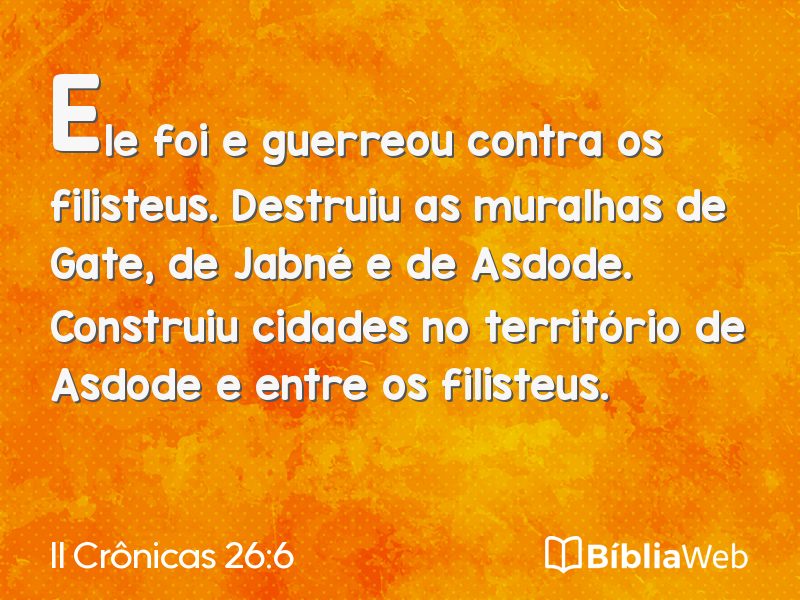 II Crônicas 26:6 em imagem para compartilhar