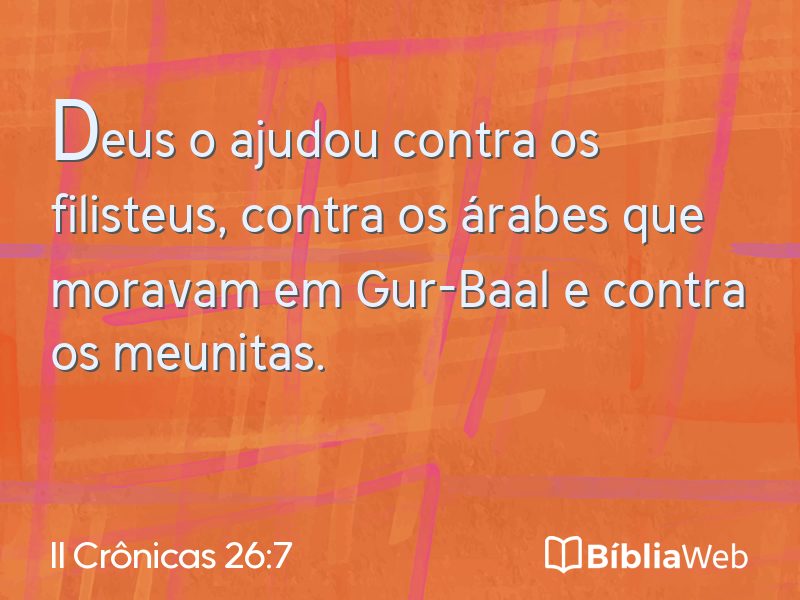 II Crônicas 26:7 em imagem para compartilhar