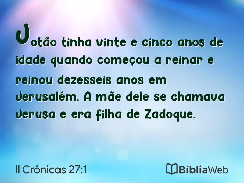 II Crônicas 27:1 em imagem para compartilhar