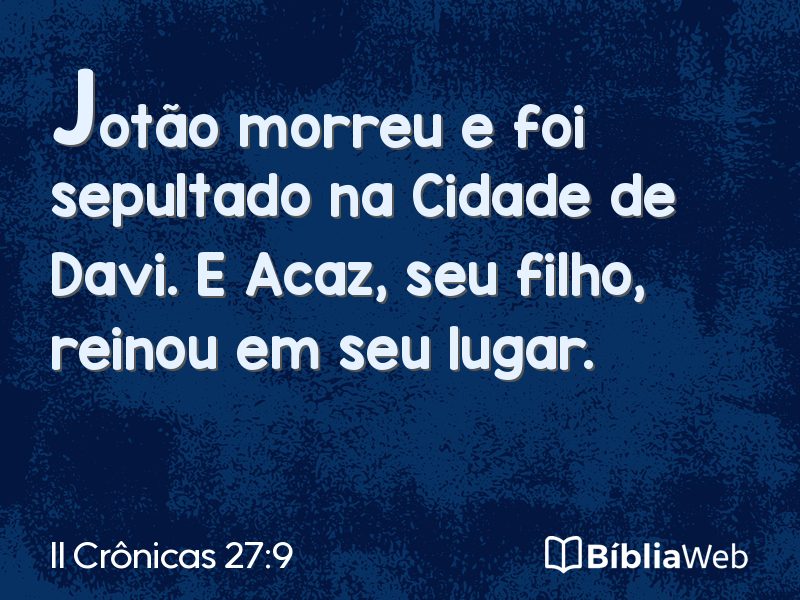 II Crônicas 27:9 em imagem para compartilhar