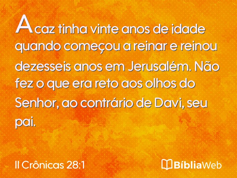 II Crônicas 28:1 em imagem para compartilhar