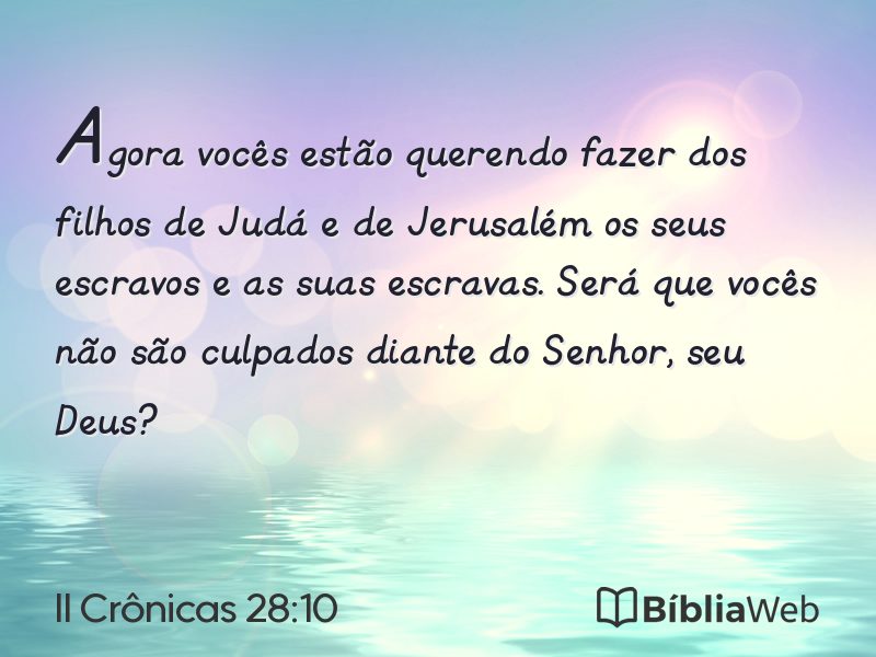 II Crônicas 28:10 em imagem para compartilhar