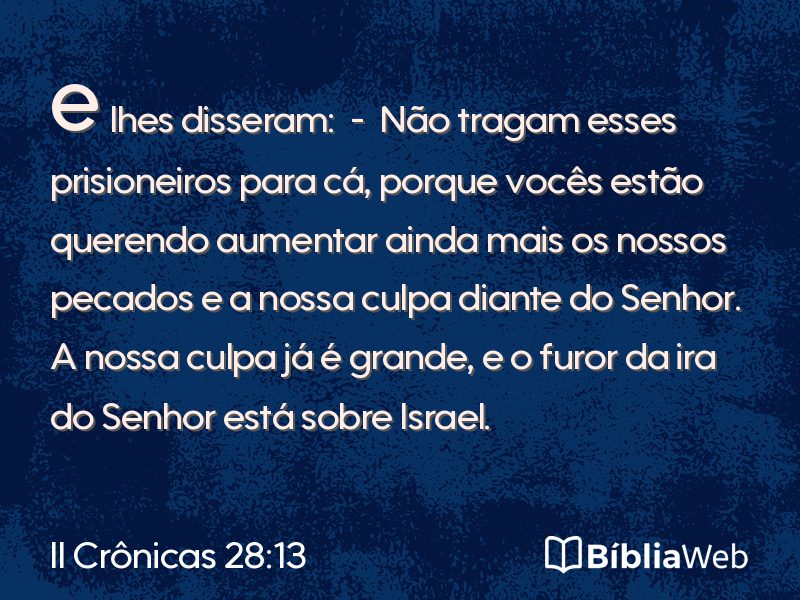 II Crônicas 28:13 em imagem para compartilhar