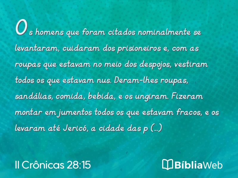 II Crônicas 28:15 em imagem para compartilhar