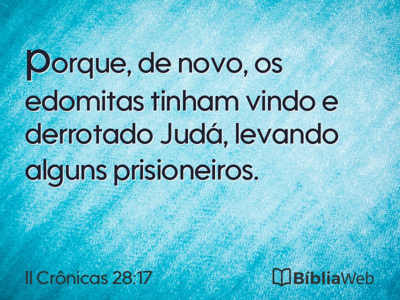 II Crônicas 28:17 em imagem para compartilhar