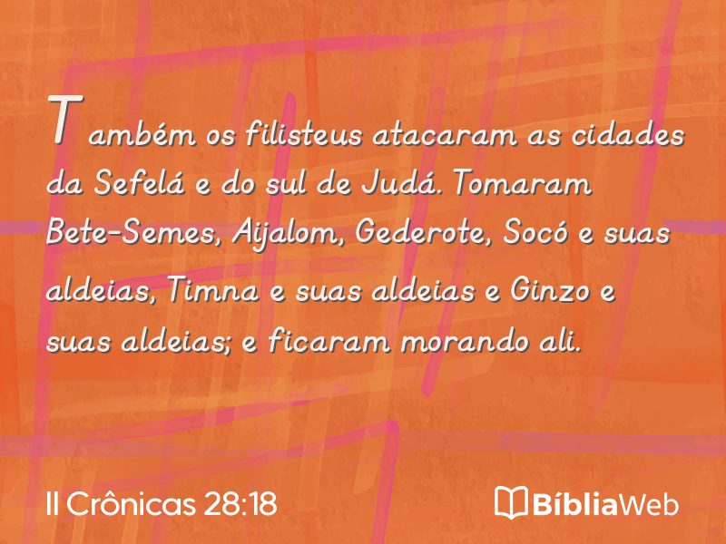 II Crônicas 28:18 em imagem para compartilhar