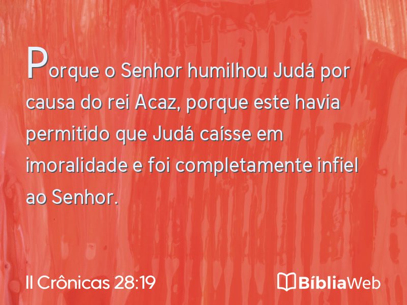 II Crônicas 28:19 em imagem para compartilhar