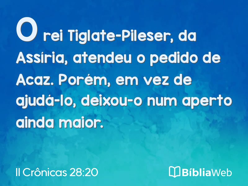 II Crônicas 28:20 em imagem para compartilhar