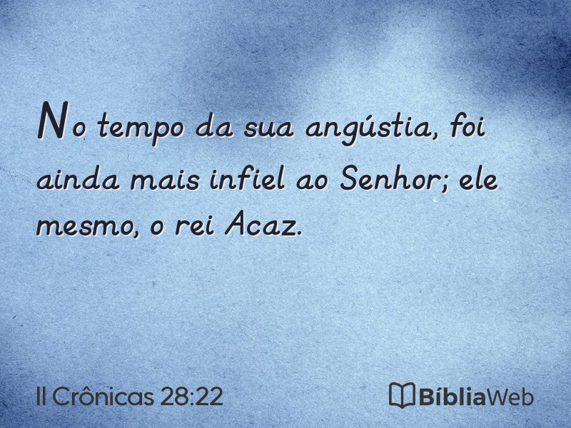 II Crônicas 28:22 em imagem para compartilhar